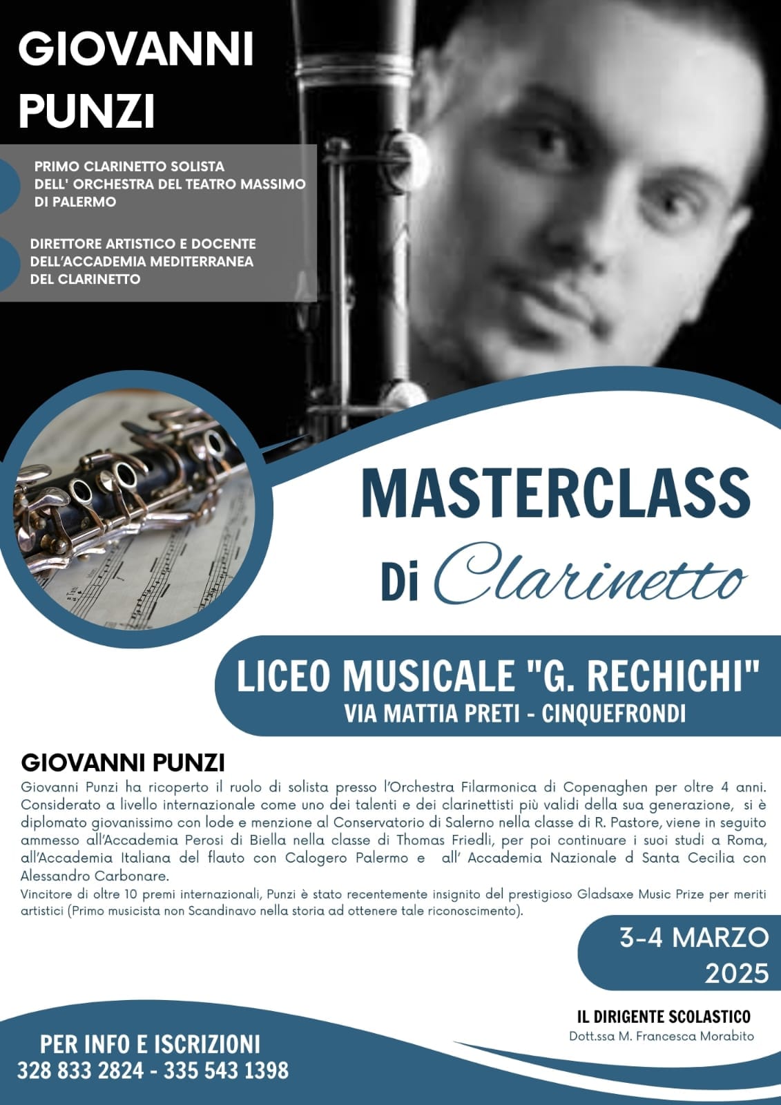 MASTERCLASS di Clarinetto &#8211; 03 &#8211; 04 Marzo 2025