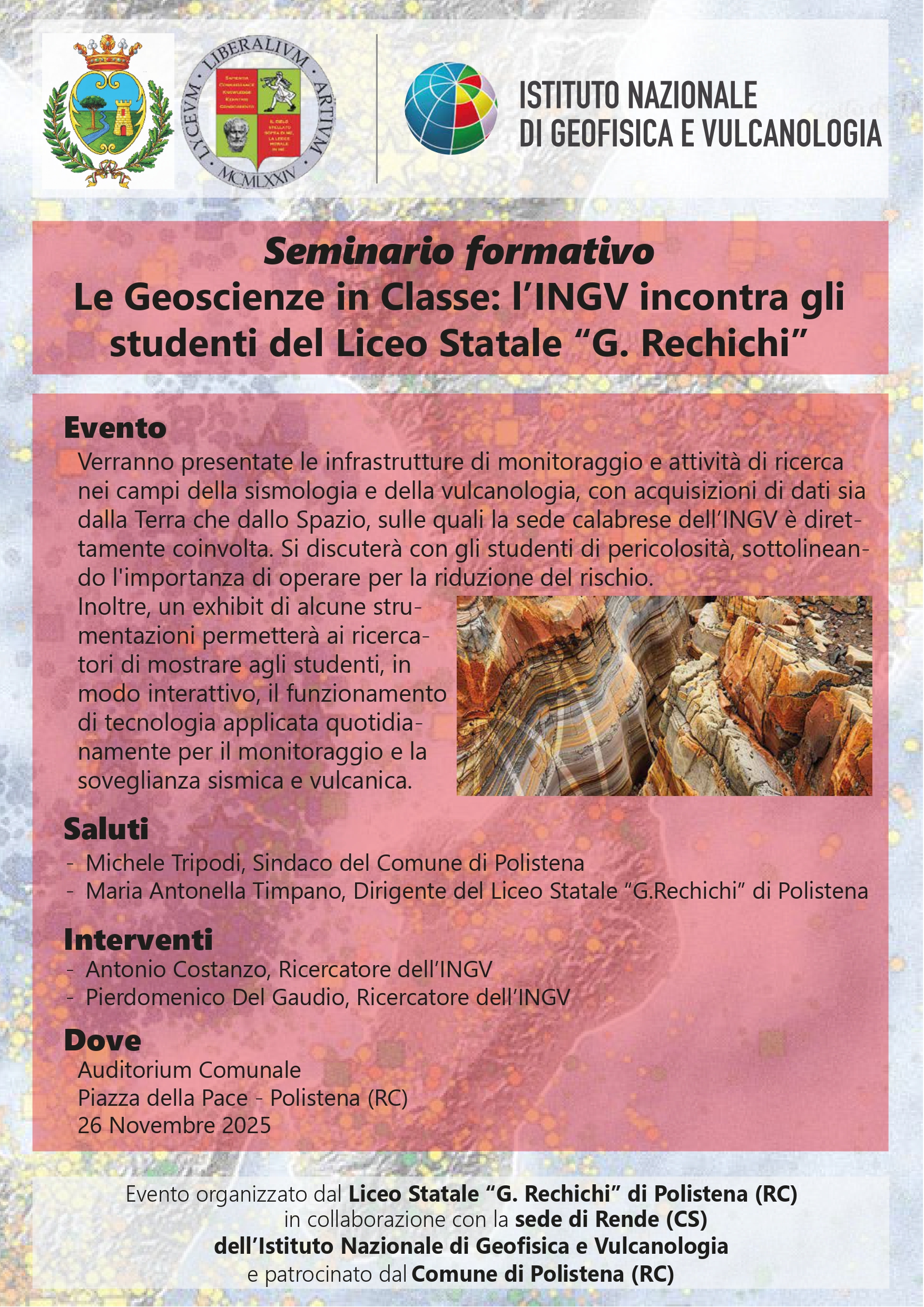 Seminario formativo: “Le Geoscienze in Classe” – l’INGV incontra gli studenti del Liceo Statale “G. Rechichi”